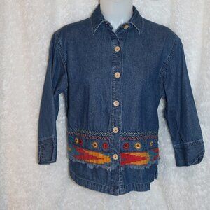 💥HP💥 Original TY wear denim top southwestern design size 12 petite